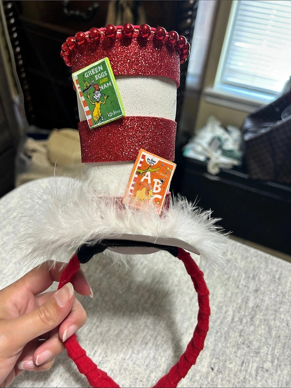 Cat in the Hat Red & White Holiday Headband NWT